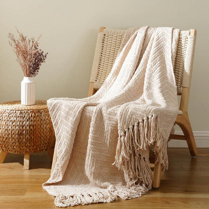 Chenille Knitted Blanket