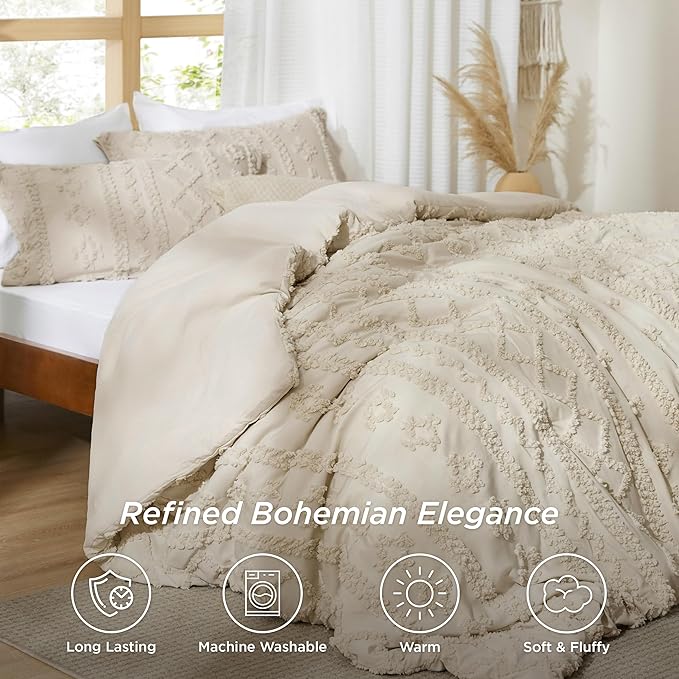 Boho Deluxe Tufted Embroidery Comforter Set