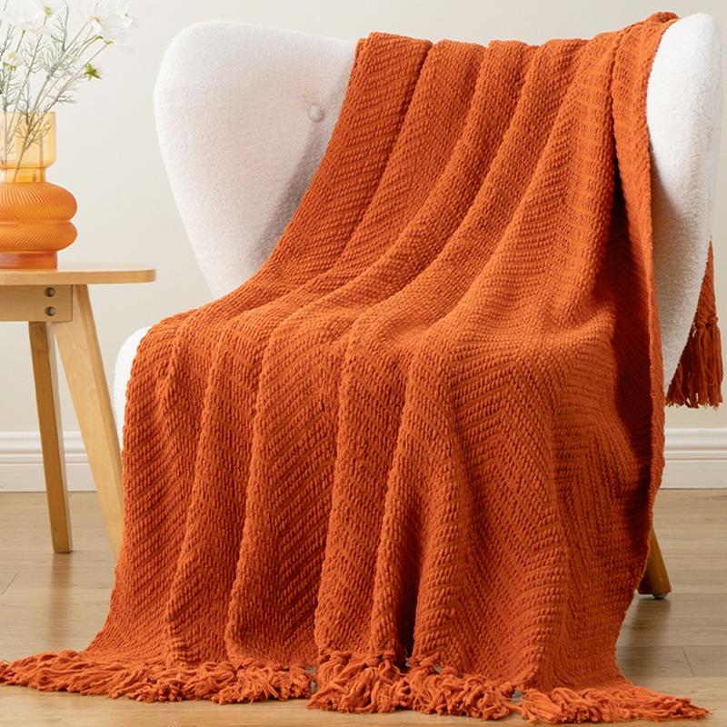 Chenille Knitted Blanket