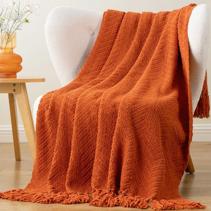 Chenille Knitted Blanket