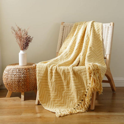 Chenille Knitted Blanket