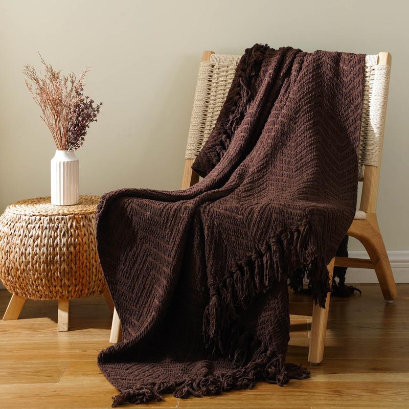 Chenille Knitted Blanket