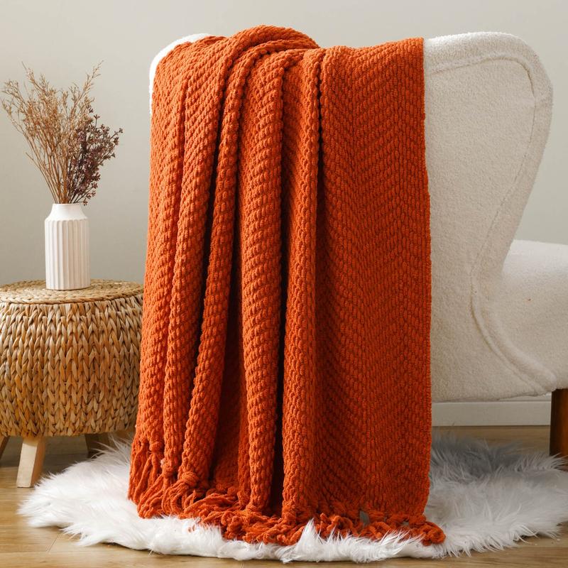 Chenille Knitted Blanket