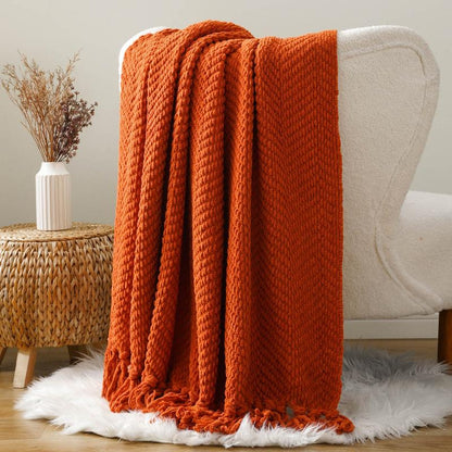 Chenille Knitted Blanket