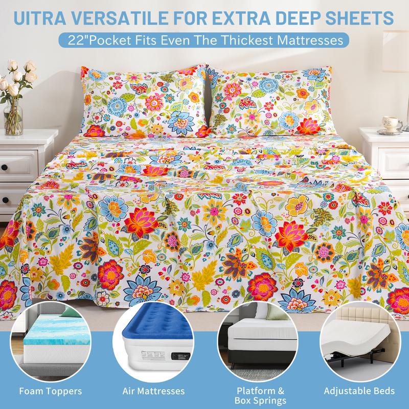 Ultra Soft Breathable Floral Sheets